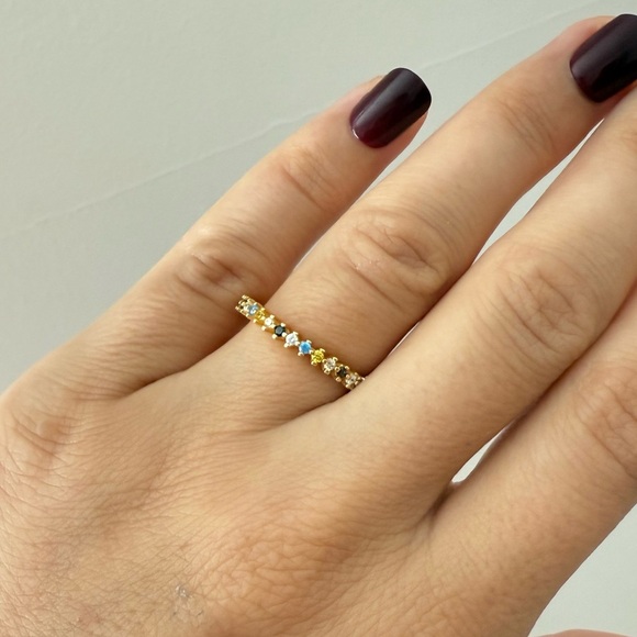 Anthropologie Elegant Multicolor Gem Ring | Size 7 - Picture 5 of 6